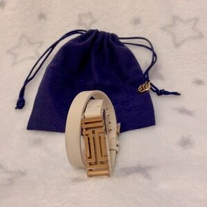 Tory Burch Fitbit Cream and Gold Bracelet